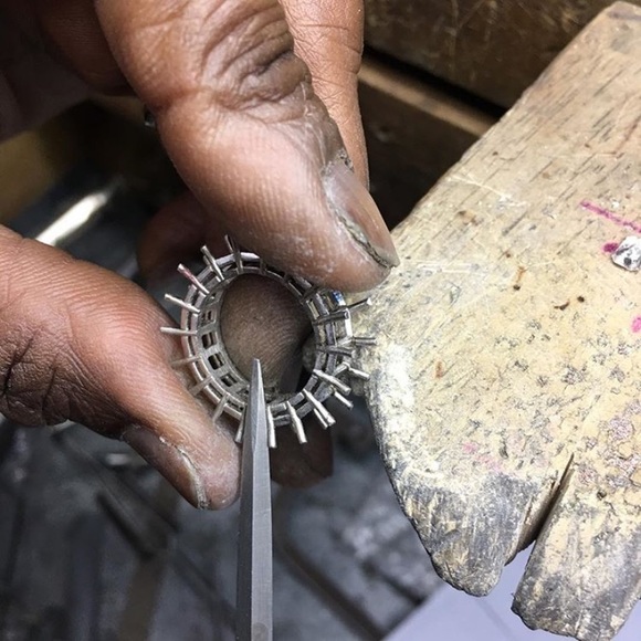 Emerald Cut Eternity Wedding Band Lab Diamond Ring - Picture 7 of 16